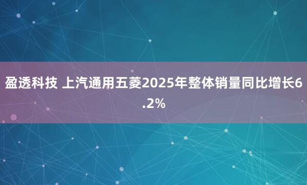 盈透科技 上汽通用五菱2025年整体销量同比增长6.2%